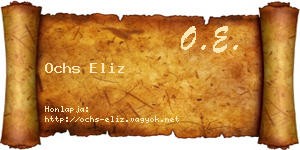 Ochs Eliz névjegykártya